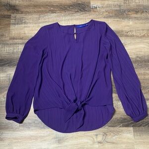 Apt. 9 Deep Purple Women's Blouse with Front Tie